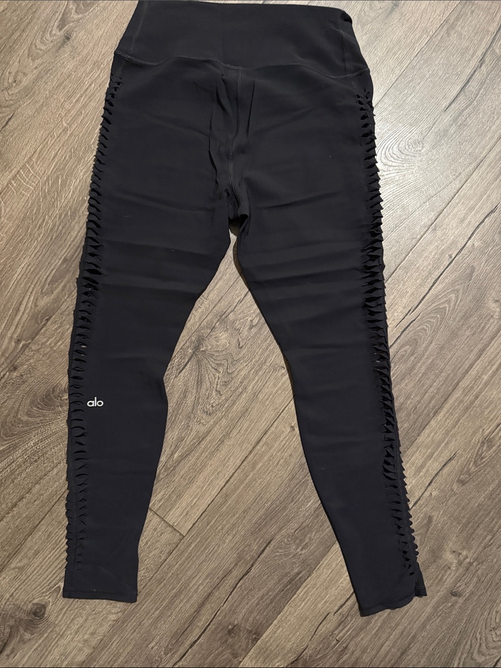 ALO Yoga Black Side-Detail High-Waist Leggings